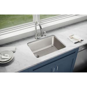 Gourmet Undermount Stainless Steel 26 in. Single Bowl Kitchen Sink in Lustrous Highlighted Satin