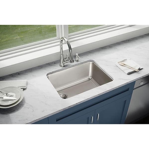 Lustertone Classic 26 in. Undermount Single Bowl 18-Gauge Stainless Steel Kitchen Sink Only
