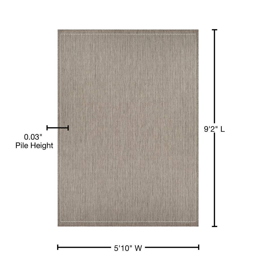Coastal Breeze Blue Rectangular Flat Woven 6' x 9' Synthetic Rug