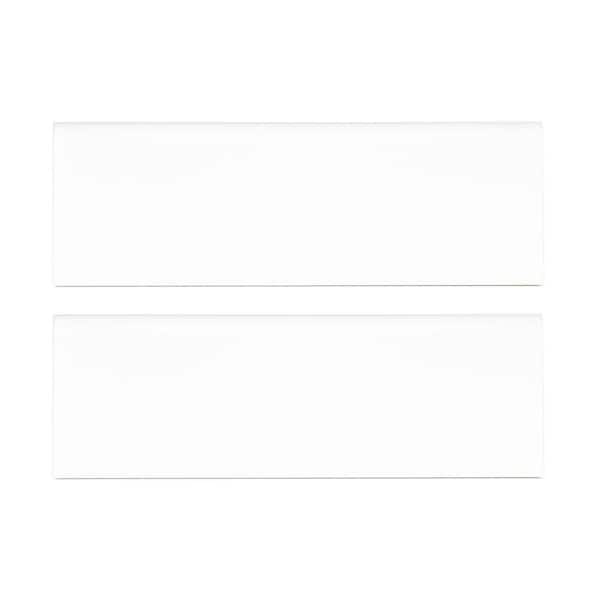 Matrix White 4 in. x 16 in. Glossy Ceramic Bullnose Wall Tile (33.33 lin. ft./Case)