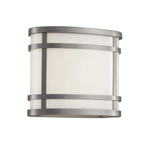 Bel Air Lighting 1-Light Silver Outdoor Wall Lantern Sconce with Frosted Acrylic