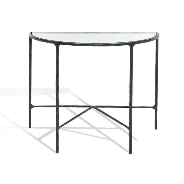 SAFAVIEH Jessa 18 in. Black Rectangle Metal Console Table