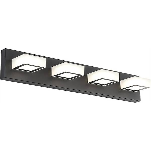 Dyiom Acrylic Vanity Lights, 25.59 in. L x 4.72 in. W x 4.33 in. H, Bath Accessory in .White Bath shape square