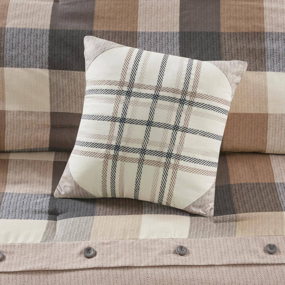 California King Neutral Herringbone 7-Piece Comforter Set