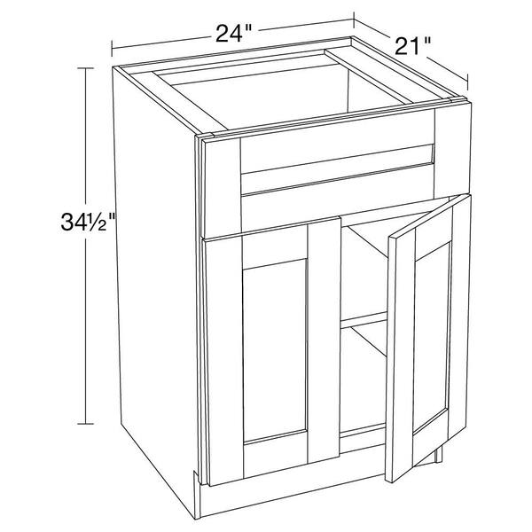 Home Decorators Collection - Washington 24 in. W x 21 in. D x 34.5 in. H Assembled Plywood Base Bath Cabinet in Onyx with Soft Close