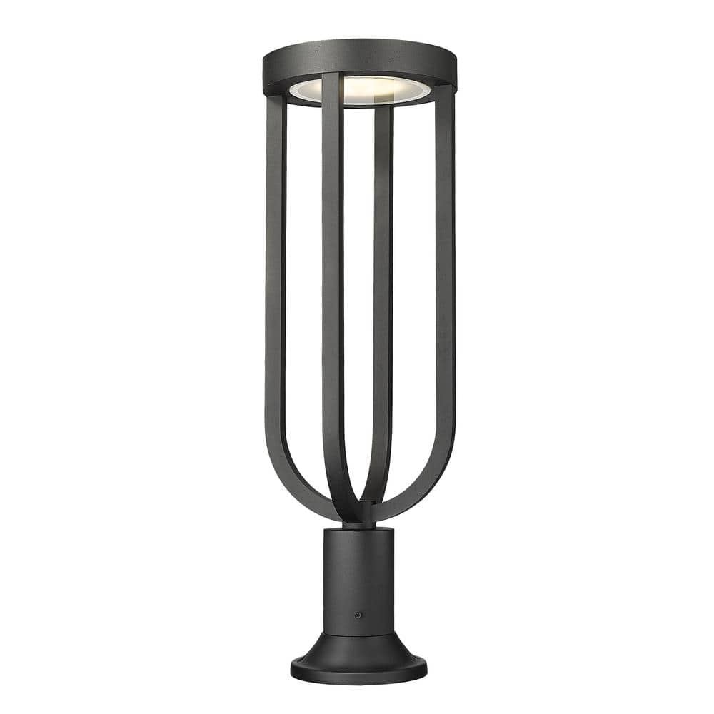 Leland 28.25 in. 1-Light Sand Black Aluminum Hardwired Outdoor Marine Grade