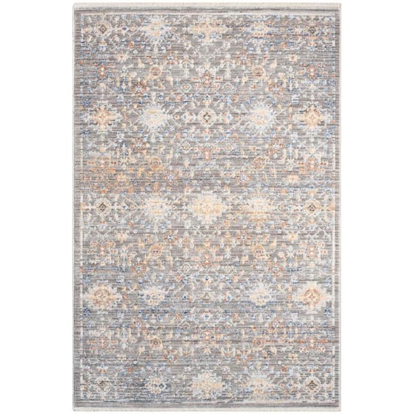 Nourison Timeless Classics Grey 3 ft. x 5 ft. Medallion Traditional Area Rug