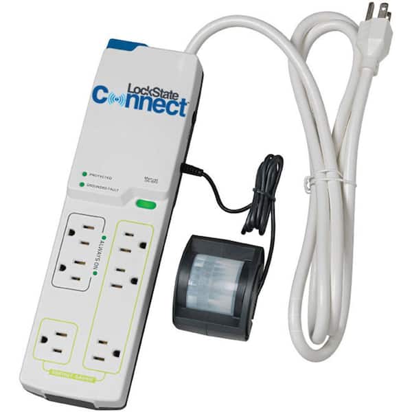LockState 15 Amp 120-Volt Wi-Fi Multi-Outlet Power Strip with Motion Detection