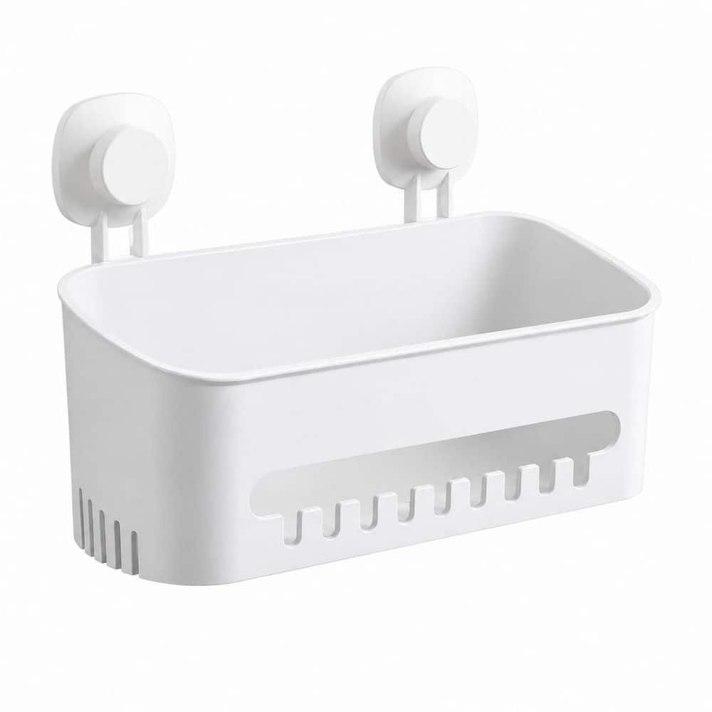 Suction Mount No-Drill Removable Waterproof Organizer Shower Caddy in White with Fast Drain Design, 1 Piece price history on PriceWatchPro