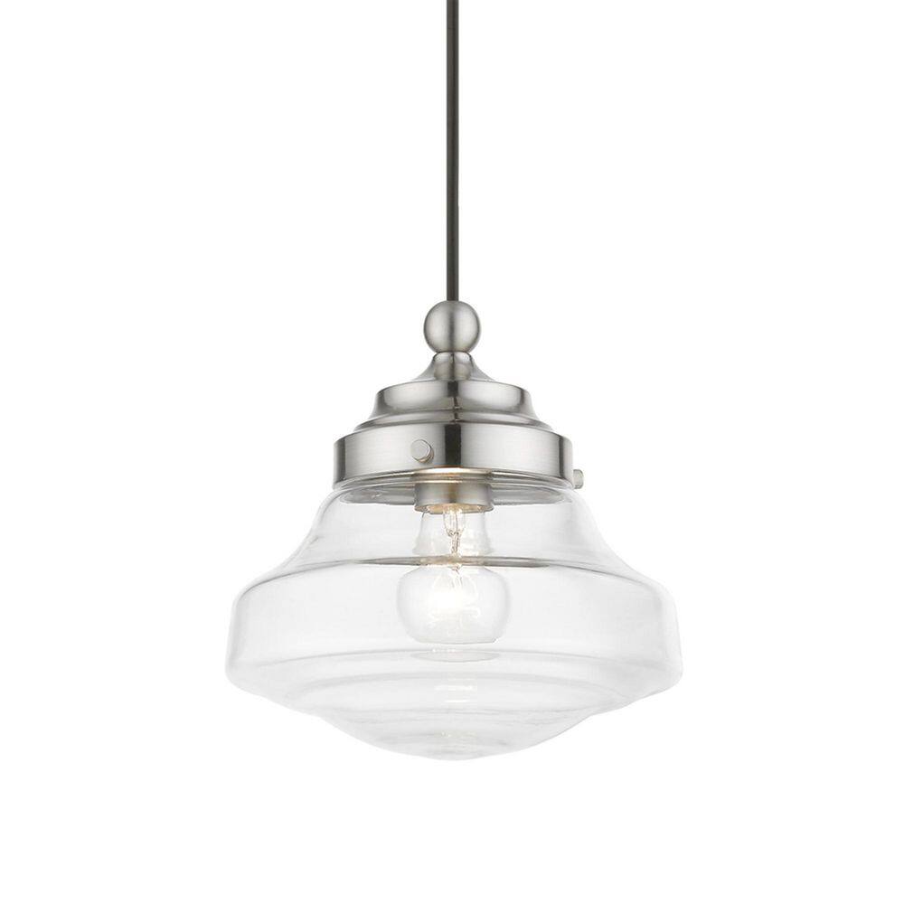 Avondale Brushed Nickel Mini Pendant with Clear Glass Shade