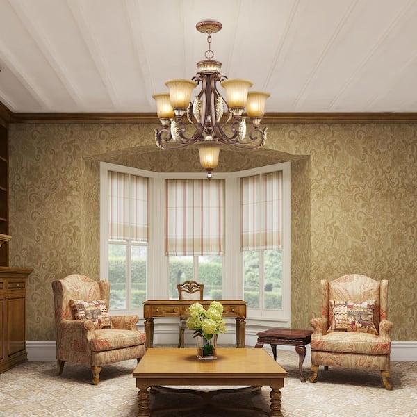 AVIANCE LIGHTING Chaumont 6 Light Verona Bronze with Aged Gold
