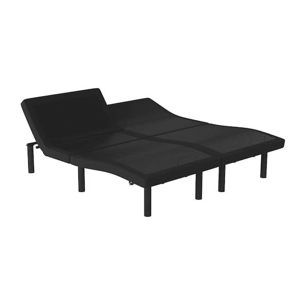 TAYLOR + LOGAN Black Metal Frame King - Split Platform Bed with Motorized Adjustable Frame