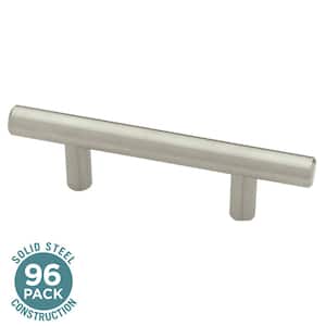 Solid Bar 3 in. (76 mm) Modern Cabinet Drawer Pulls in Stainless Steel (96-Pack)