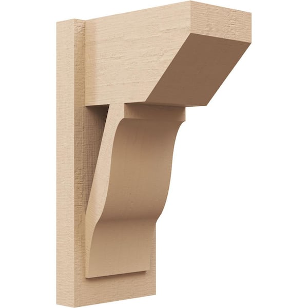 Ekena Millwork 8 in. x 20 in. x 12 in. Funston Slat Rough Cedar Woodgrain Timberthane Polyurethane Outlooker, Primed Tan
