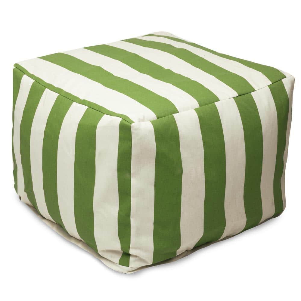 Majestic Home Goods Sage Vertical Stripe Indoor/Outdoor Ottoman