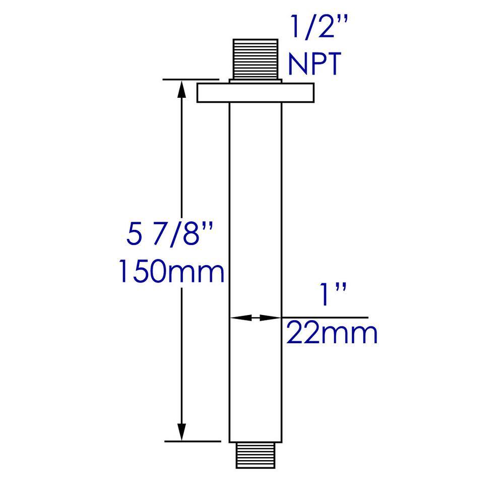 Brushed Nickel 6" Square Ceiling Shower Arm