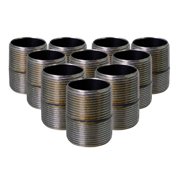 PLUMBFLEX Black Steel Pipe, 3/4 in. x 1 in. Closed Nipple Fitting (10-Pack)