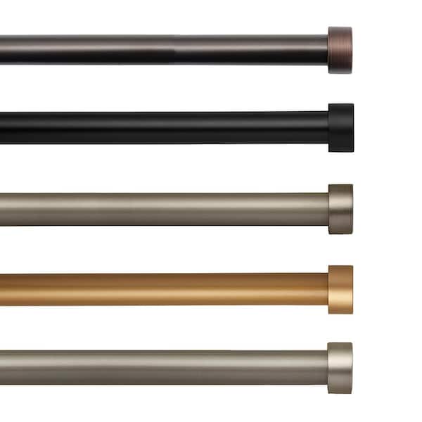 Elrene Serena 48 in. - 86 in. Single Curtain Rod in Antique Pewter with Finial