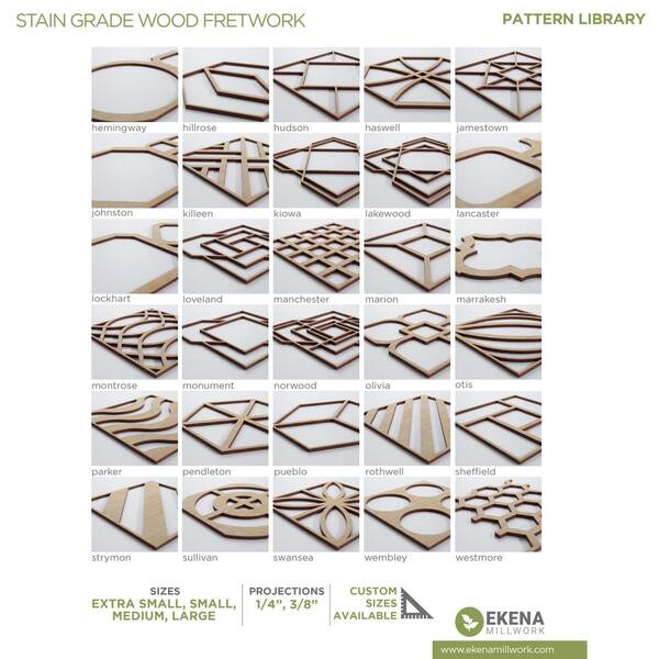 Ekena Millwork 23-3/8 in. x 23-3/8 in. x 1/4 in. Wood MDF Large