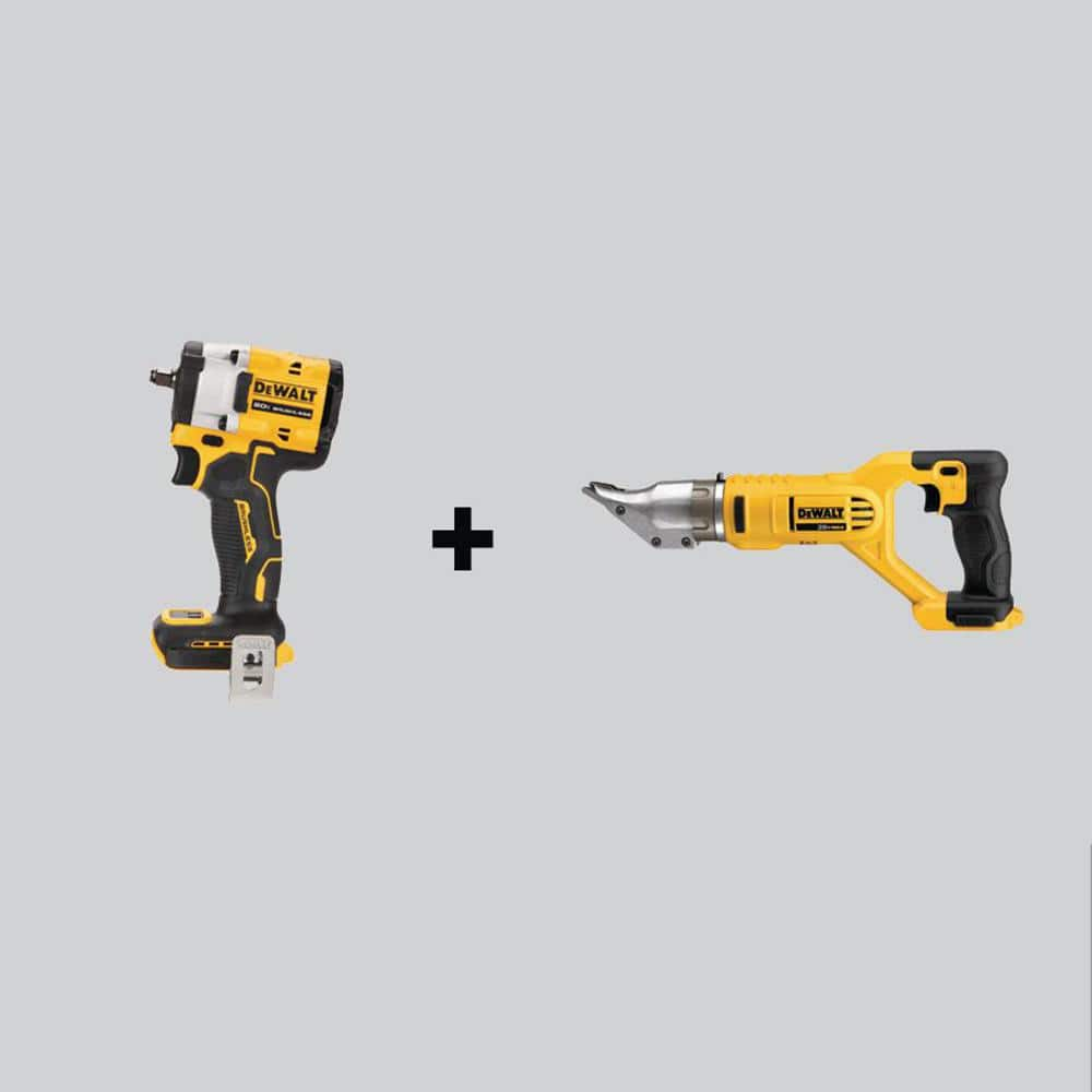 DEWALT ATOMIC 20V MAX Cordless Brushless 3/8 in. Impact Wrench and 20V MAX Cordless 18-Gauge Swivel Head Shears (Tools-Only)