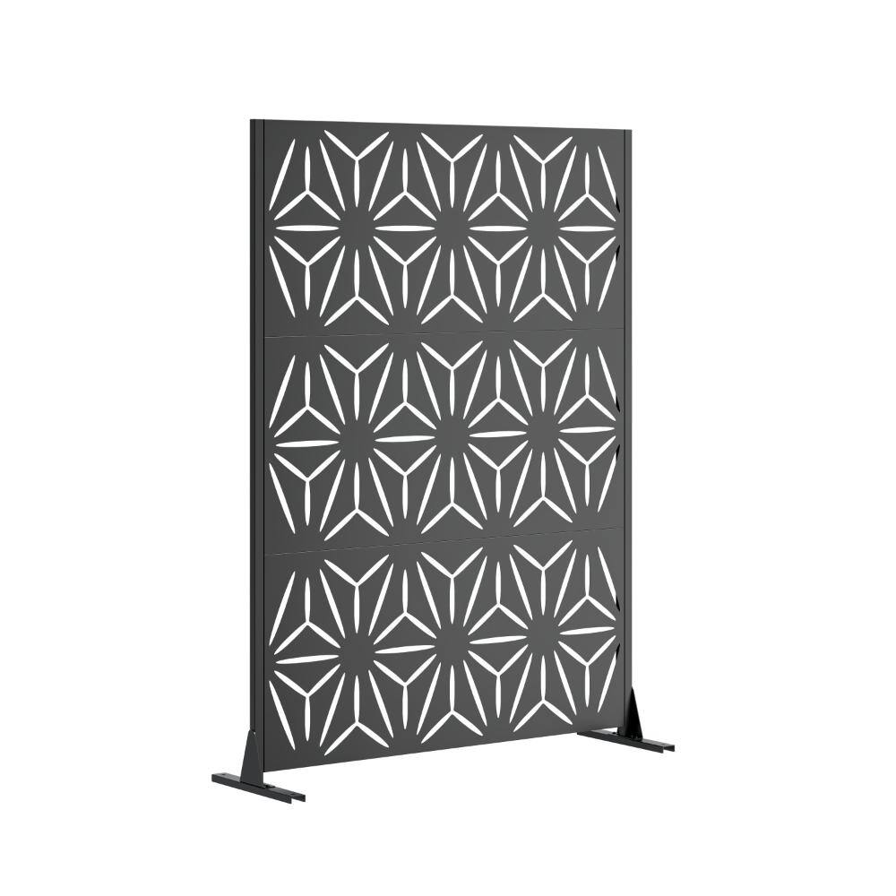 72 in. x 45.3 in. Black Metal Hex Star Pattern Freestanding Privacy Screen for Patio Garden Backyard 1-Pack price history on PriceWatchPro