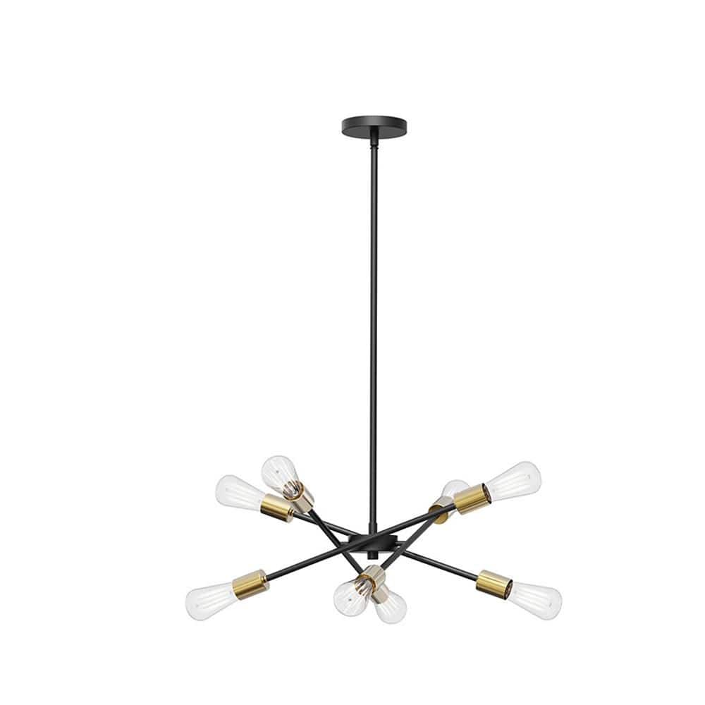Laterna 8-Light 26 in. Plug and Play Black and Plated Gold Chandelier with SkyPlug price history on PriceWatchPro