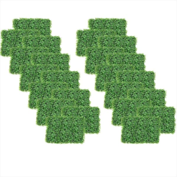 24 in. L x 16 in. W x 1.6 in. H Vinyl Decorative Panels, Privacy Hedge Screen UV Protected for Outdoor (24-Pack)