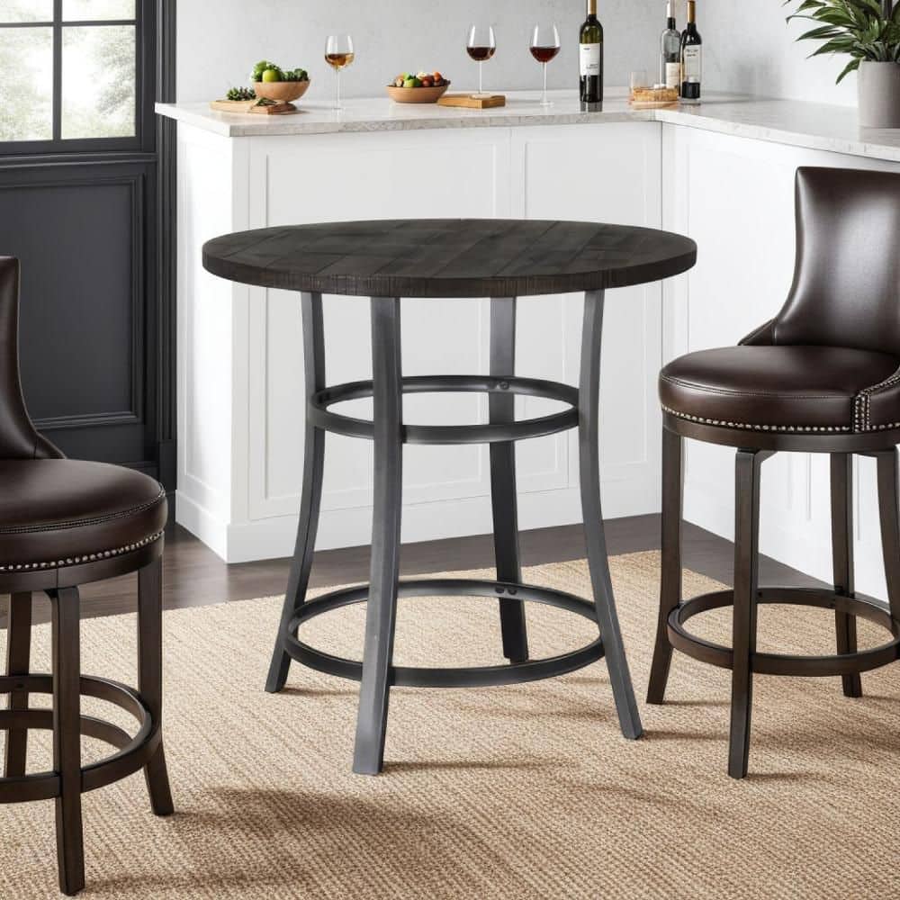 Flint Dark Brown Wood 36 in. 4 Legs Dining Table Seat 4 price history on PriceWatchPro