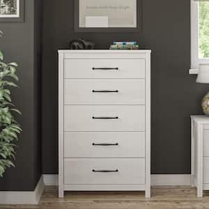 Augusta 5-Drawer Tall Dresser with Easy SwitchLock Assembly, Ivory Oak