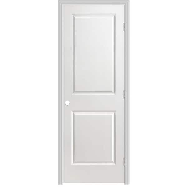 Masonite 24 in. x 80 in. 2 Panel Left-Handed Primed Composite Hollow Core Single Prehung Interior Door 4-9/16 in. Split Jamb