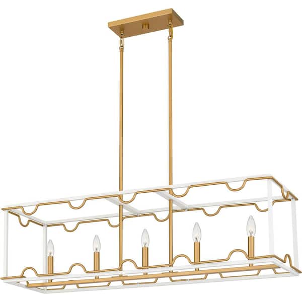 Quoizel Brinkman 4-Light Matte White Linear Chandelier