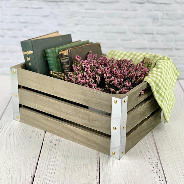 Wooden Boxes Rustic Unfinished Square Wood Box Crates for Decoration A