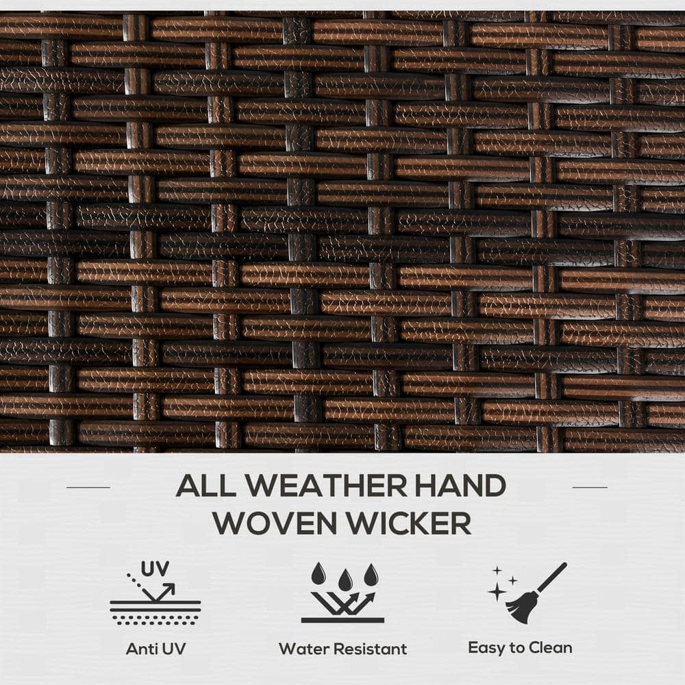 Brown Wicker Outdoor Deck Box with Shoe Storage