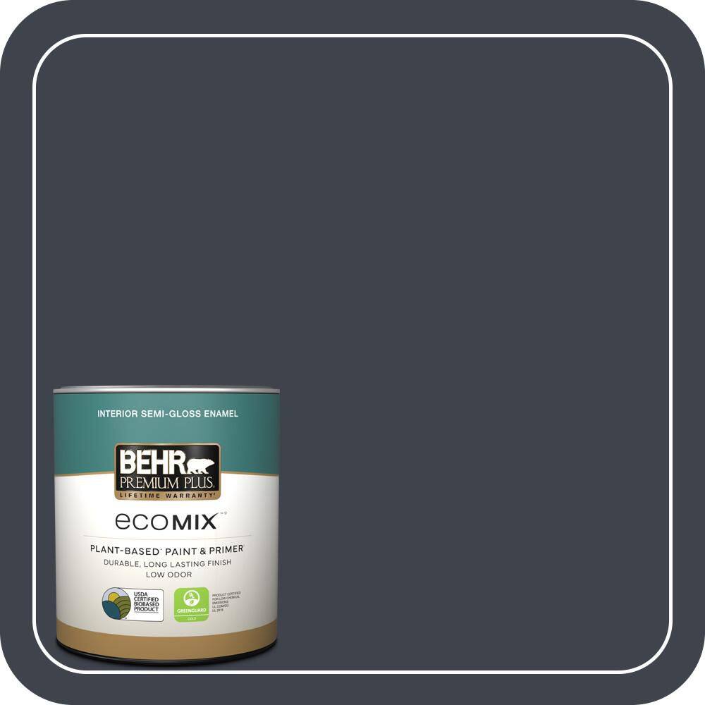 1 qt. #ECC-23-3 Blackbird Semi-Gloss Enamel EcoMix Plant-Based Interior Paint & Primer price history on PriceWatchPro