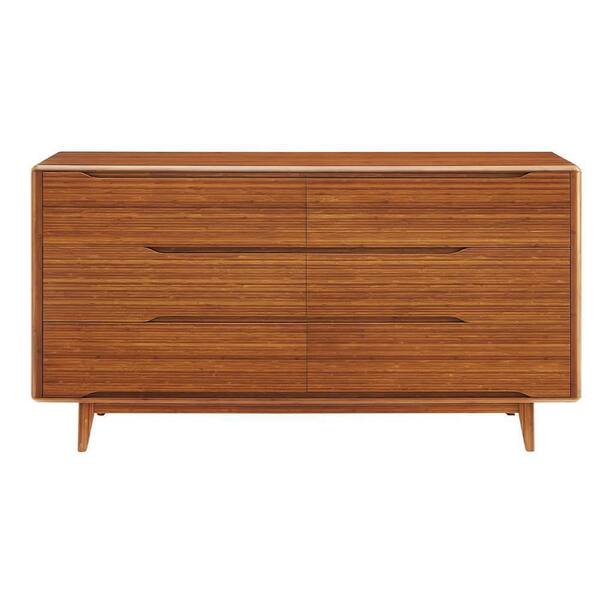 Greenington Currant Six Drawer Double Dresser, Amber