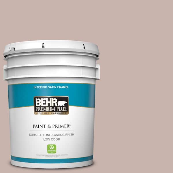 BEHR PREMIUM PLUS 5 gal. #PPF-10 Balcony Rose Satin Enamel Low Odor Interior Paint & Primer