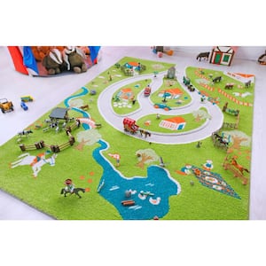 Farm Green, 4 ft. x 6 ft. 3D Soft and Cozy Non-Toxic Safe Play Area for Kids Bedroom or Playroom