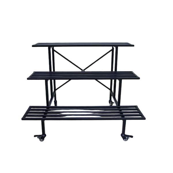 26 in. Sturdy Metal Plant Stand Heavy Duty Plant holder Garden Plant Shelf 3-Tier