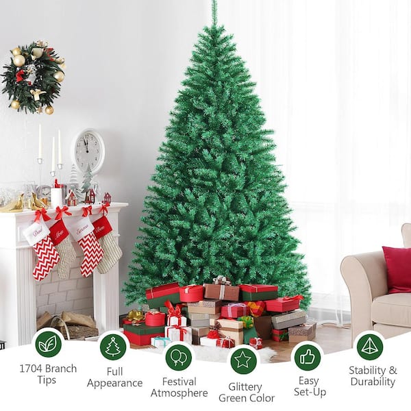 Costway 6ft Green Iridescent Tinsel Artificial Christmas Tree w/ 736 Branch  Tips, 1 unit - Kroger
