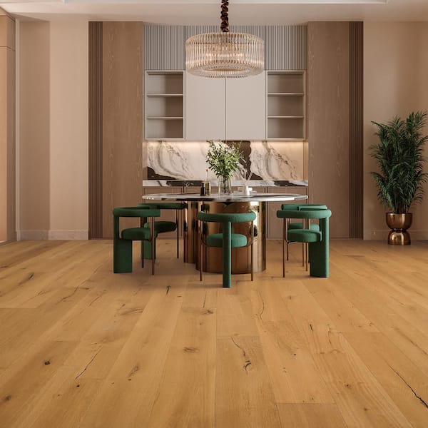 Fairmont French Oak 5/8 in. T x 9.4 in. W Tongue and Groove Wire Brush Engineered Hardwood Flooring (34.10 sq. ft./case)
