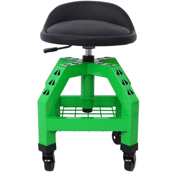 Ami Pneumatic 360 Swivel Stool Mechanics Rolling Creeper Seat Green