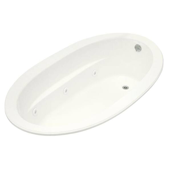 KOHLER Sunward 6 ft. Acrylic Oval Drop-in Whirlpool in White