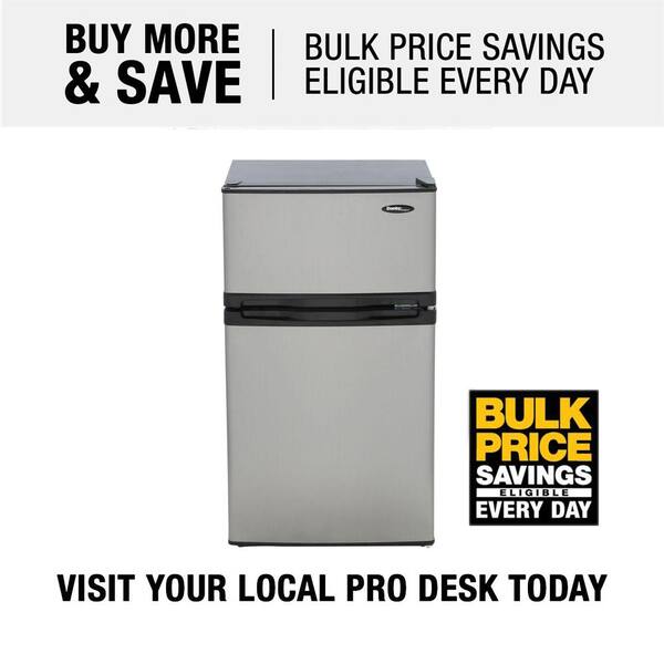 Danby 3 1 Cu Ft Mini Fridge In Stainless Look With Freezer Section Dcr031b1bsldd The Home Depot