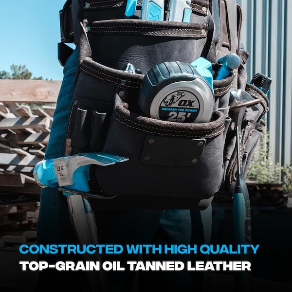 OX TOOLS PRO Framer's Tool Rig In Oil Tanned Top Grain Leather Tool