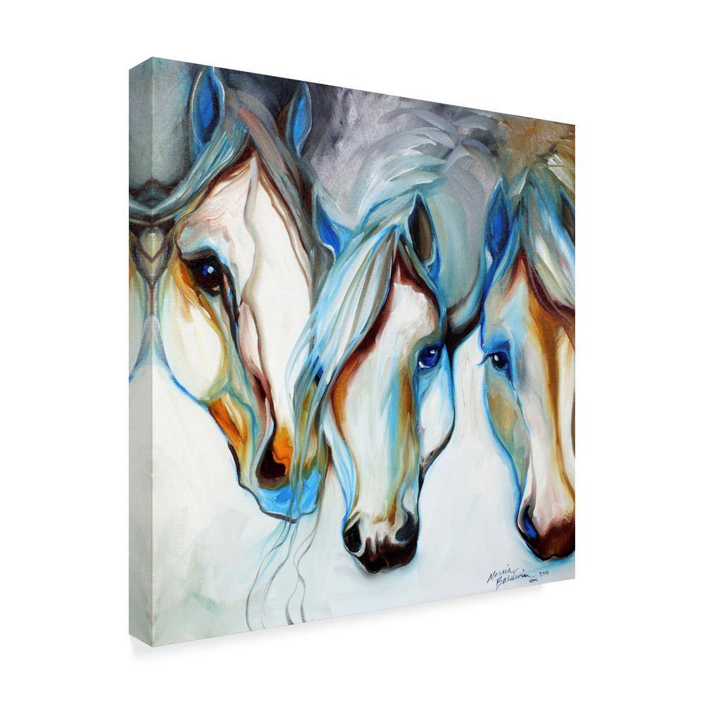 Marcia Baldwin 14" x 14" Multicolor Abstract Equine Canvas Art