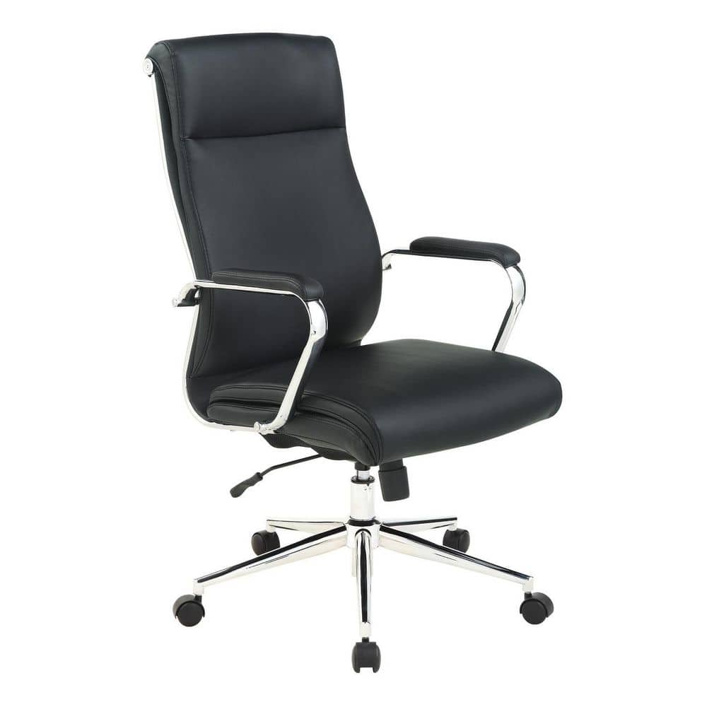 Fabric Seat Adjustable Height Executive Chair in Black with Adjustable Arms