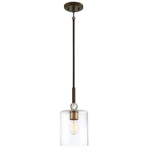 Studio 5 1-Light Painted Bronze with Natural Brushed Brass Pendant