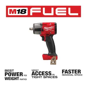 M18 FUEL GEN-2 18V Lithium-Ion Mid Torque Brushless Cordless 1/2 in. Impact Wrench with Socket Set (8-Piece)