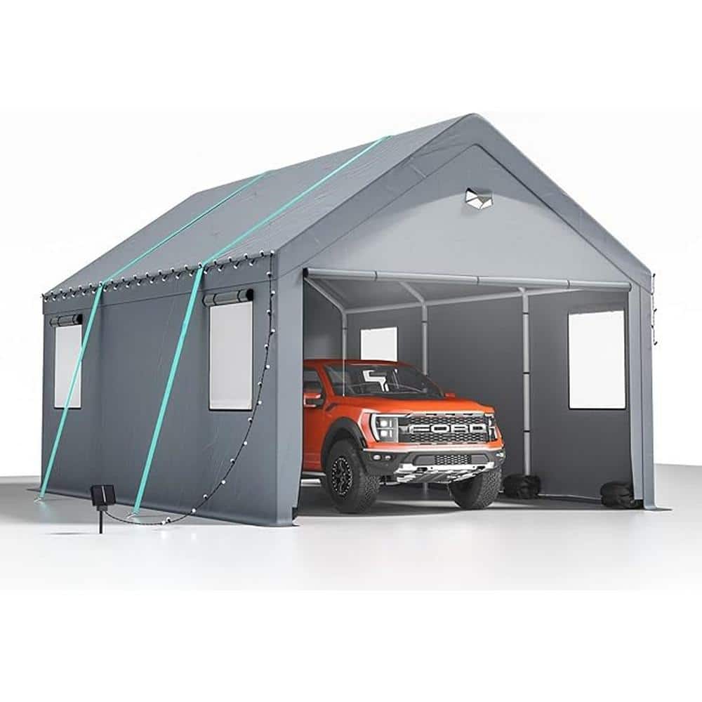 10x20 ft. Metal Heavy Duty Carport Canopy, Extra Large Portable Car Tent Ga