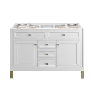 Chicago 48.0 in. W x 23.5 in. D x 32.8 in. H Single Bath Vanity Cabinet without Top in Glossy White